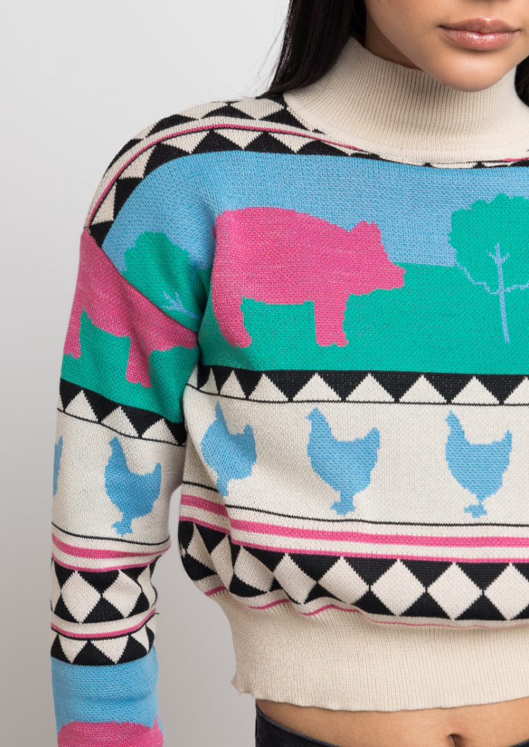 Knitted Animal Crop